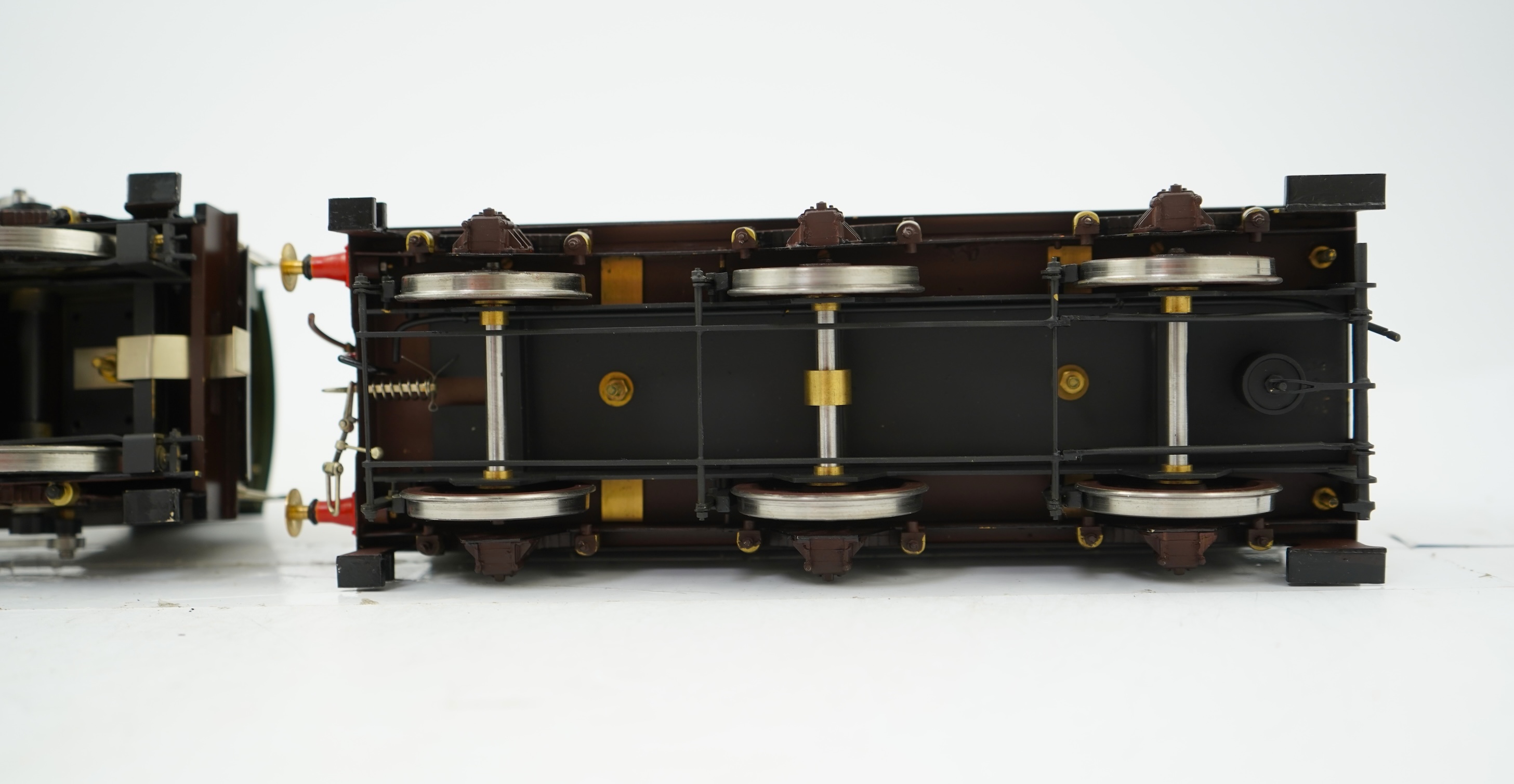 A Gauge One model of GWR Armstrong Class, Brunel 16, 4-4-0 tender locomotive, constructed, painted and lined to a very high standard and left unpowered to allow room for the detailed fire box.